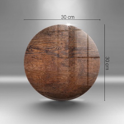 Dessous de bougie rond Planche en bois foncé