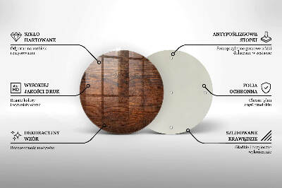 Dessous de bougie rond Planche en bois foncé