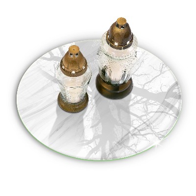 Dessous de bougie rond Marbre délicat