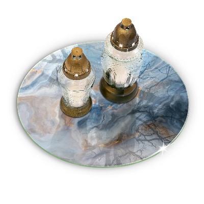 Dessous de bougie rond Texture de marbre