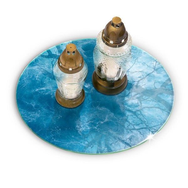 Dessous de bougie rond Eau bleue
