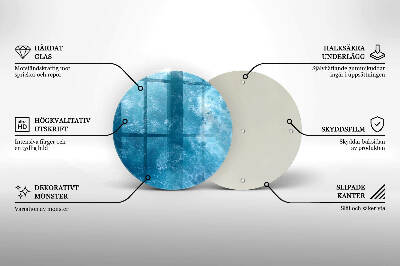 Dessous de bougie rond Eau bleue