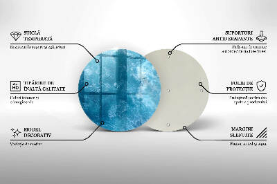 Dessous de bougie rond Eau bleue
