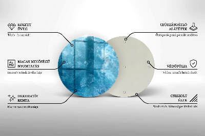 Dessous de bougie rond Eau bleue
