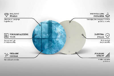 Dessous de bougie rond Eau bleue