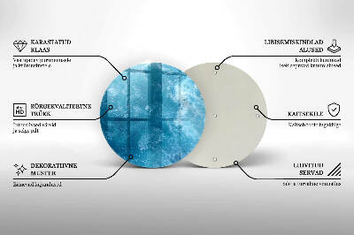 Dessous de bougie rond Eau bleue