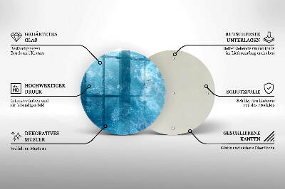 Dessous de bougie rond Eau bleue