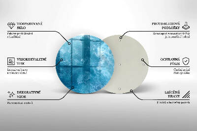 Dessous de bougie rond Eau bleue