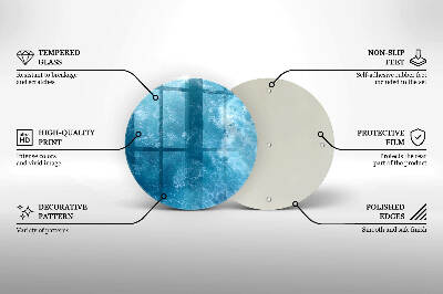 Dessous de bougie rond Eau bleue