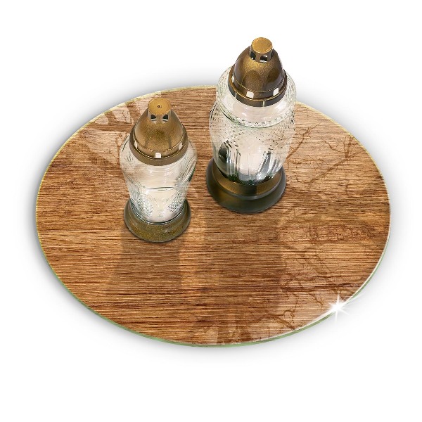 Dessous de bougie rond Texture de planche de bois