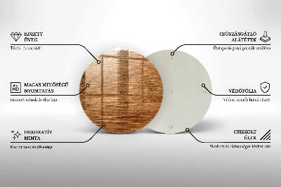Dessous de bougie rond Texture de planche de bois