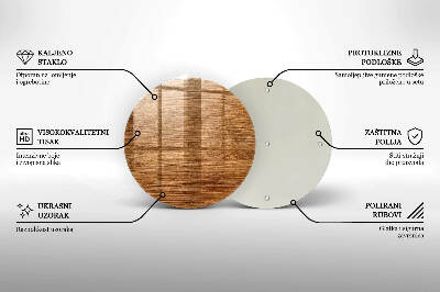Dessous de bougie rond Texture de planche de bois