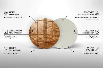 Dessous de bougie rond Texture de planche de bois