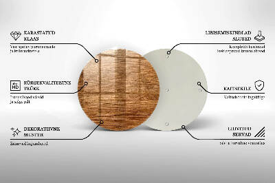 Dessous de bougie rond Texture de planche de bois