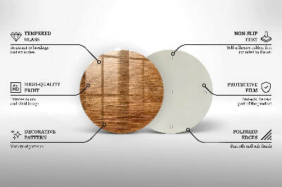 Dessous de bougie rond Texture de planche de bois