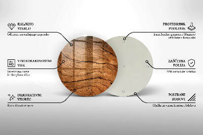 Dessous de bougie rond Texture de planche de bois