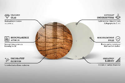 Dessous de bougie rond Texture de planche de bois
