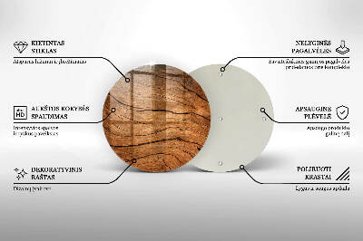 Dessous de bougie rond Texture de planche de bois