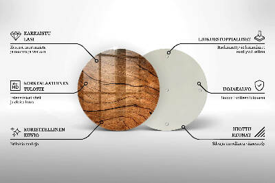 Dessous de bougie rond Texture de planche de bois