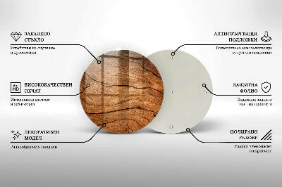 Dessous de bougie rond Texture de planche de bois