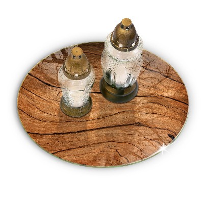 Dessous de bougie rond Texture de planche de bois