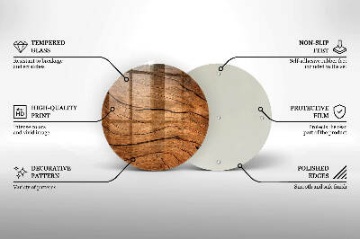 Dessous de bougie rond Texture de planche de bois