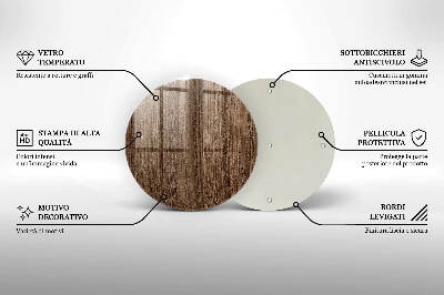 Dessous de bougie rond Texture du bois