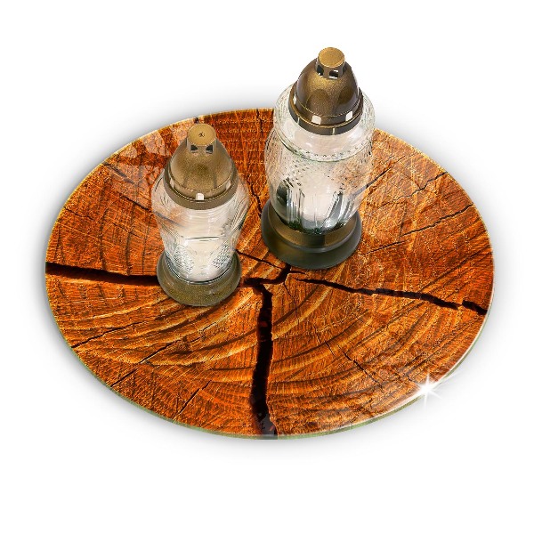 Dessous de bougie rond Structure du tronc en bois