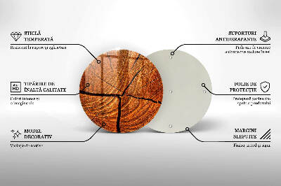 Dessous de bougie rond Structure du tronc en bois