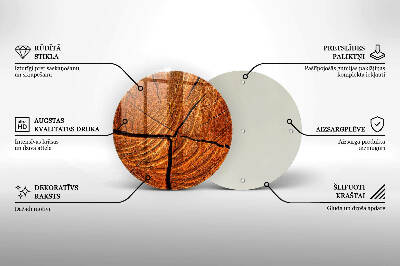 Dessous de bougie rond Structure du tronc en bois