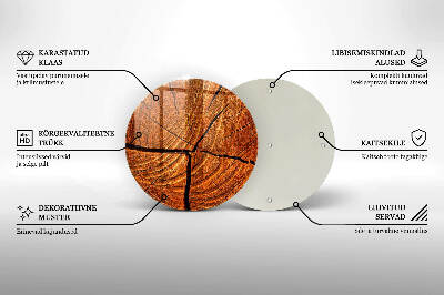 Dessous de bougie rond Structure du tronc en bois