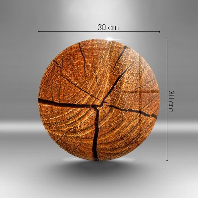 Dessous de bougie rond Structure du tronc en bois