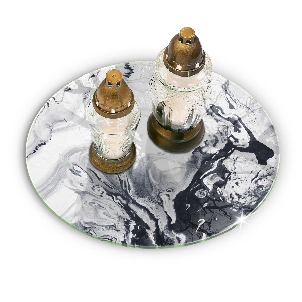 Dessous de bougie rond Abstraction d'encre