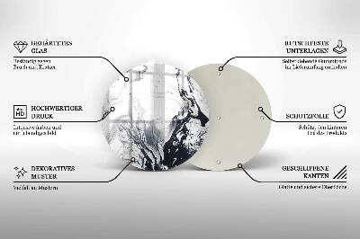 Dessous de bougie rond Abstraction d'encre