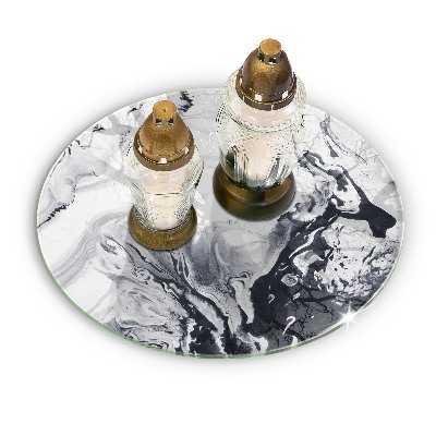 Dessous de bougie rond Abstraction d'encre