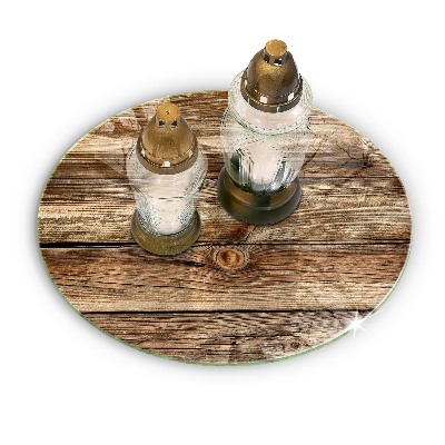 Dessous de bougie rond Texture de planche de bois