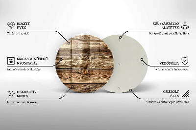 Dessous de bougie rond Texture de planche de bois