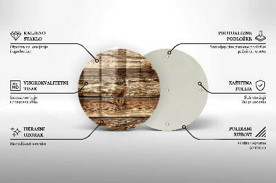 Dessous de bougie rond Texture de planche de bois