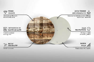 Dessous de bougie rond Texture de planche de bois