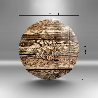 Dessous de bougie rond Texture de planche de bois