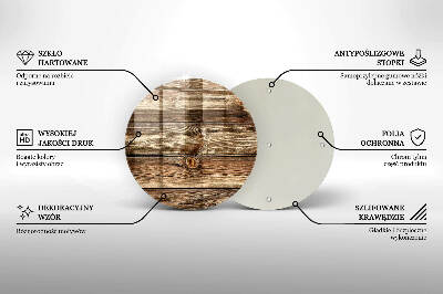 Dessous de bougie rond Texture de planche de bois