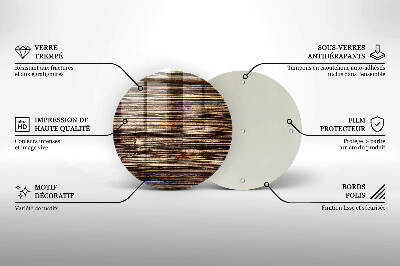 Dessous de bougie rond Texture du bois