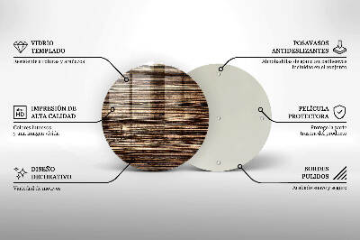 Dessous de bougie rond Texture du bois
