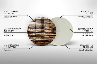 Dessous de bougie rond Texture du bois