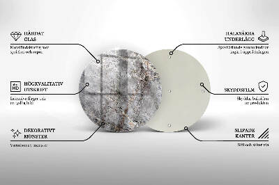 Dessous de bougie rond Texture de pierre