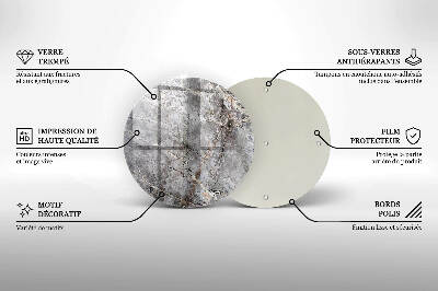 Dessous de bougie rond Texture de pierre