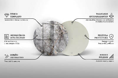 Dessous de bougie rond Texture de pierre