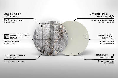 Dessous de bougie rond Texture de pierre