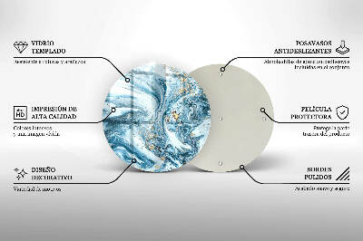 Dessous de bougie rond Structure avec de l'or