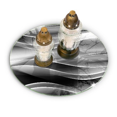Dessous de bougie rond Abstraction lignes douces